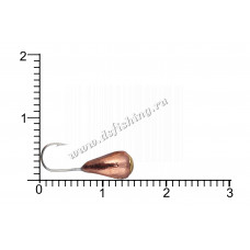 Мормышка вольфрамовая Капля с коронкой с отверстием Ø 5,0 вес 1,6 г