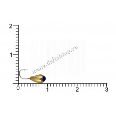Мормышка вольфрамовая Капля с камнем с отверстием Ø 3,0 вес 0,32 г